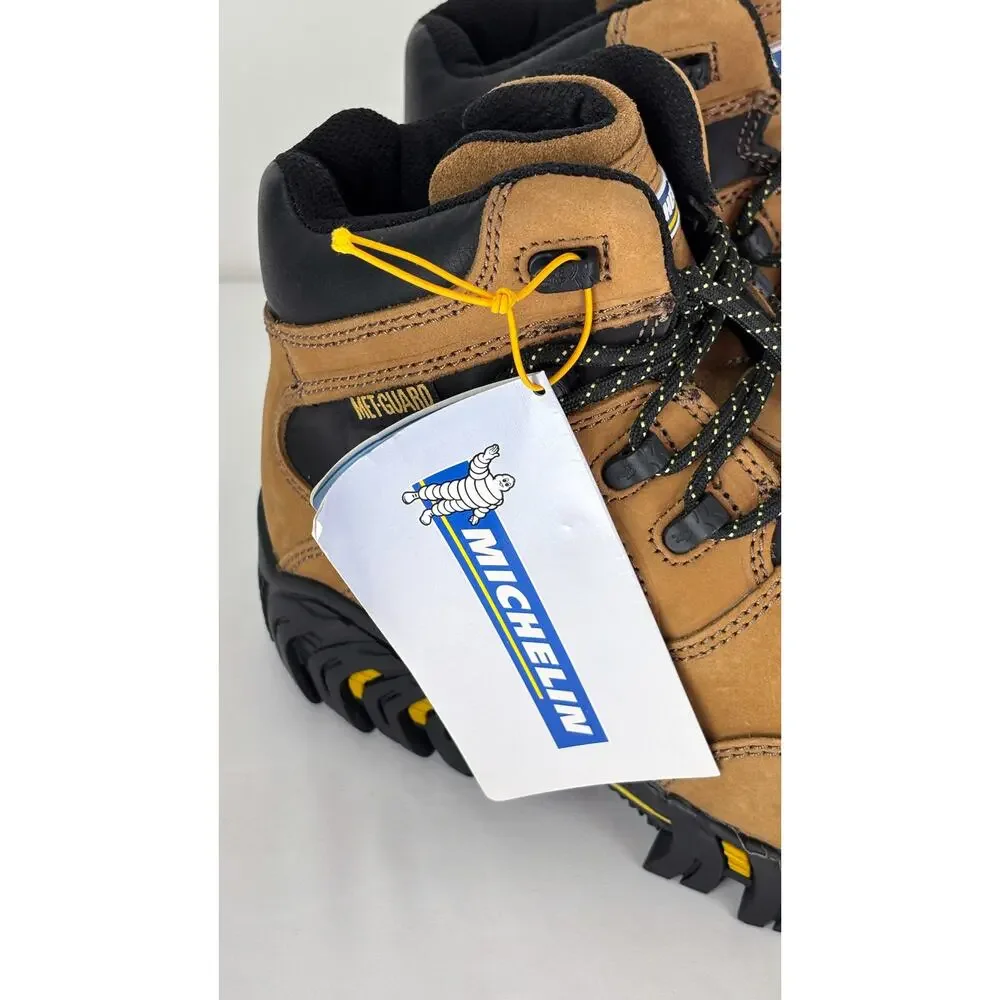Michelin XPX763 Steel Toe Met Guard Work Boots Mens 9 M Brown Nubuck Leather NWT